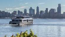 Image: Water taxi traveling from West Seattle to Downtown Seattle.