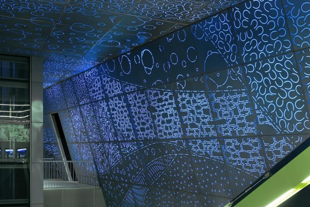 Subterranium, 2016. University of Washington Station, Sound Transit. Aluminum, polycarbonate. 44’ x 109’ x 34’. Photo by Mark Woods.