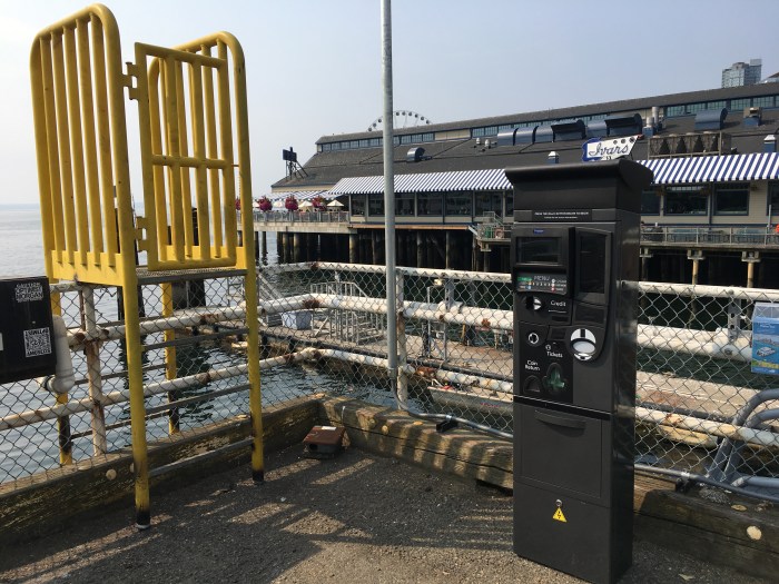King County Water Taxi's temporary location also offers new ticketing machines for riders bound for West Seattle, Vashon Island and Bremerton.