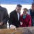 King County Executive Dow Constantine signs a steel pile that will be used to help support the future Colman Dock. To the left is Washington Gov. Jay Inslee, and to the right are state Rep. Judy Clibborn and Bardow Lewis, Vice Chairman of The Suquamish Tribe.